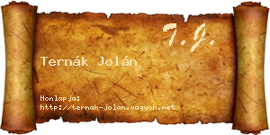 Ternák Jolán névjegykártya